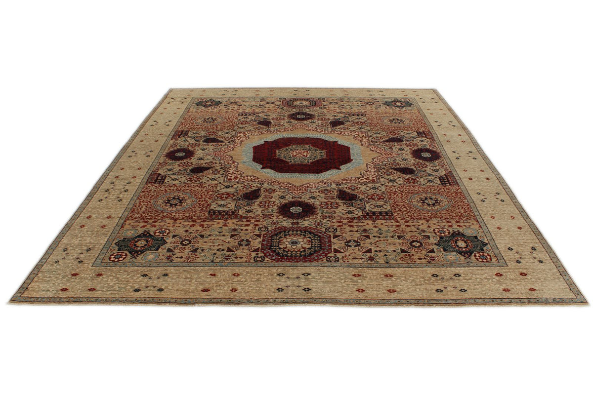 8x10 Multicolor and Green Turkish Tribal Rug