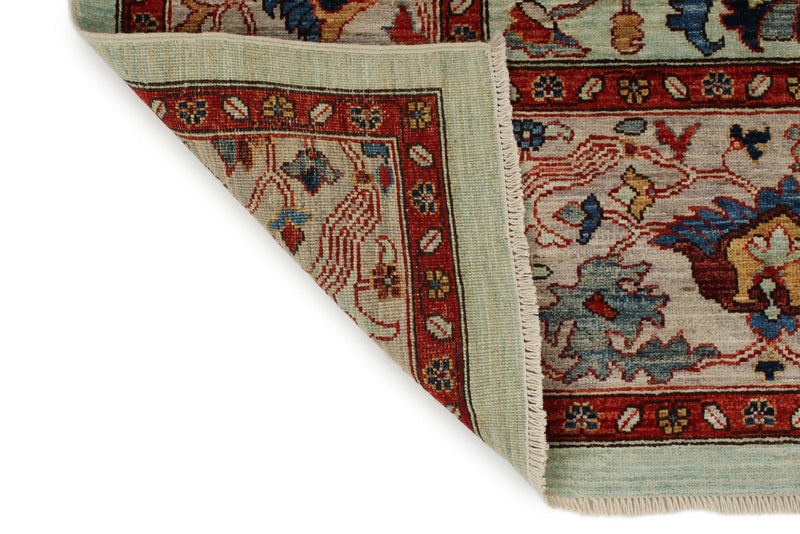 8x10 Light Green and Multicolor Anatolian Traditional Rug
