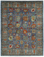 8x11 Blue and Multicolor Anatolian Traditional Rug