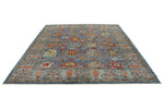 8x11 Blue and Multicolor Anatolian Traditional Rug