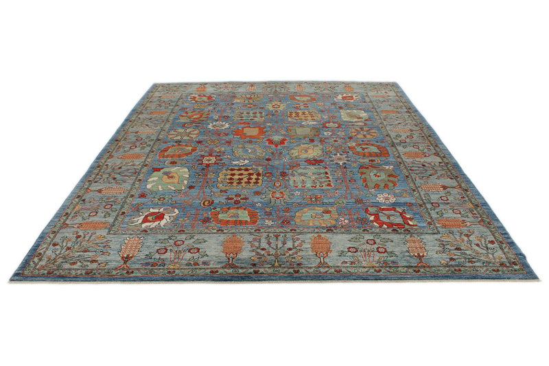 8x11 Blue and Multicolor Anatolian Traditional Rug
