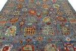 8x11 Blue and Multicolor Anatolian Traditional Rug