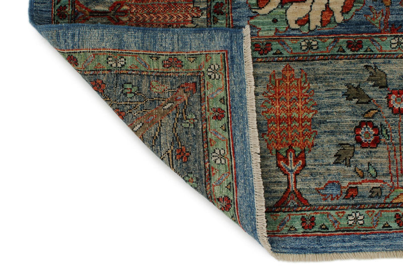 8x11 Blue and Multicolor Anatolian Traditional Rug