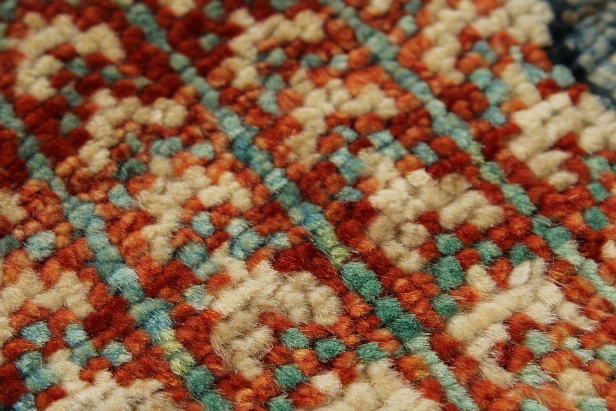 8x11 Blue and Multicolor Anatolian Traditional Rug