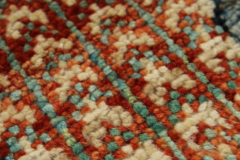 8x11 Blue and Multicolor Anatolian Traditional Rug