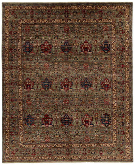 8x10 Gray and Multicolor Anatolian Traditional Rug