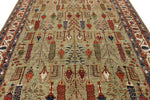 8x10 Green and Ivory Anatolian Traditional Rug