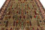 8x10 Green and Ivory Anatolian Traditional Rug