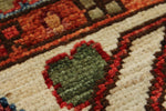 8x10 Green and Ivory Anatolian Traditional Rug