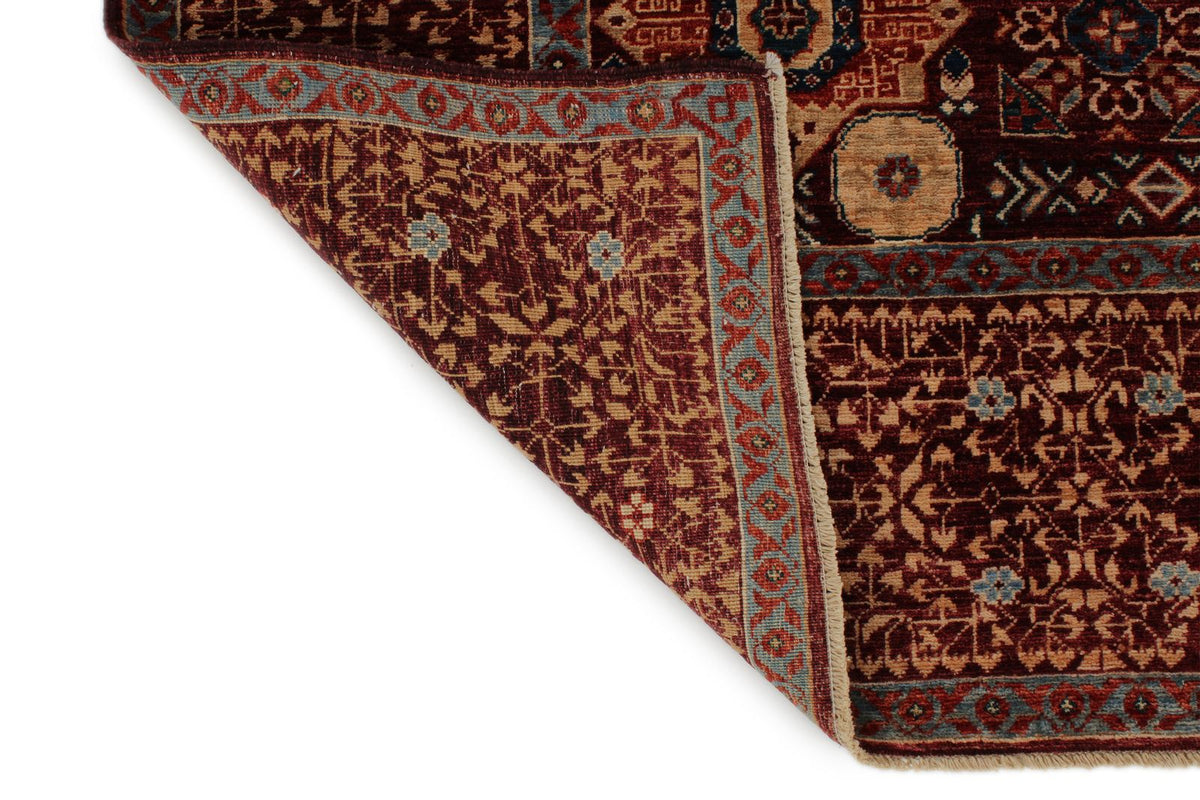 8x10 Burgundy and Multicolor Turkish Tribal Rug