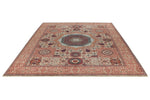 8x10 Ivory and Multicolor Turkish Tribal Rug