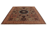 8x10 Ivory and Multicolor Turkish Tribal Rug