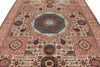 8x10 Ivory and Multicolor Turkish Tribal Rug