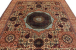 8x10 Ivory and Multicolor Turkish Tribal Rug
