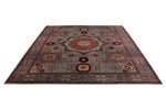8x10 Light Blue and Multicolor Turkish Tribal Rug