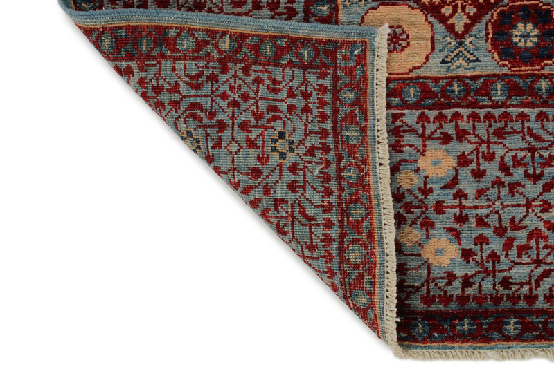 8x10 Light Blue and Multicolor Turkish Tribal Rug