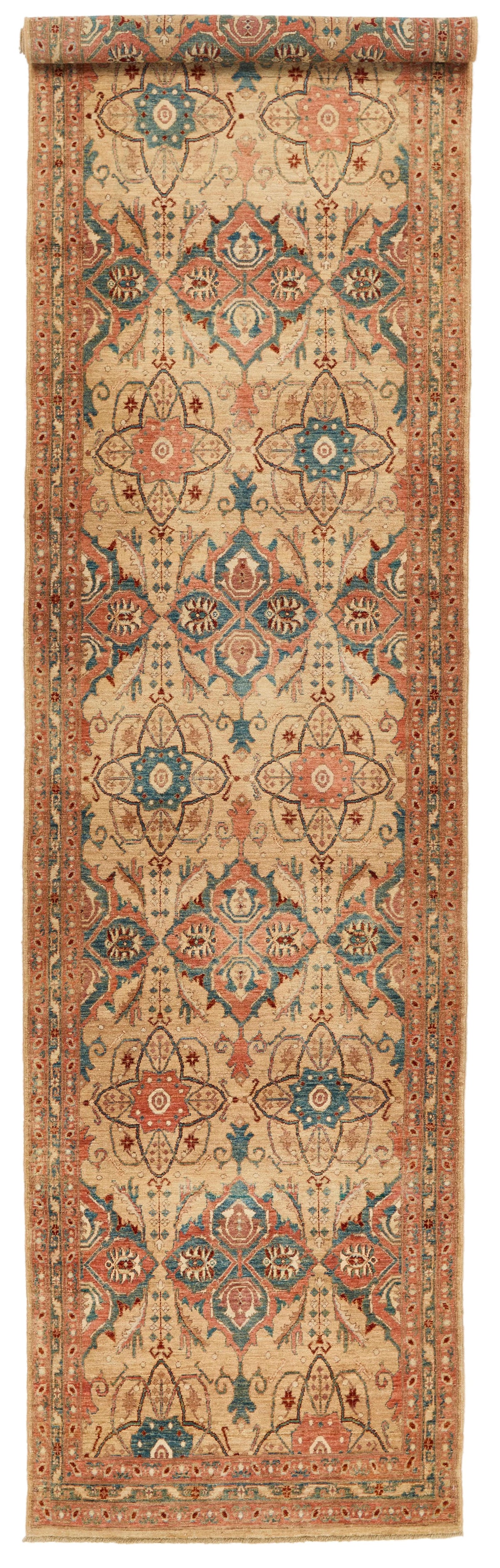 3x14 Rust and Ivory Anatolian Traditional Runner