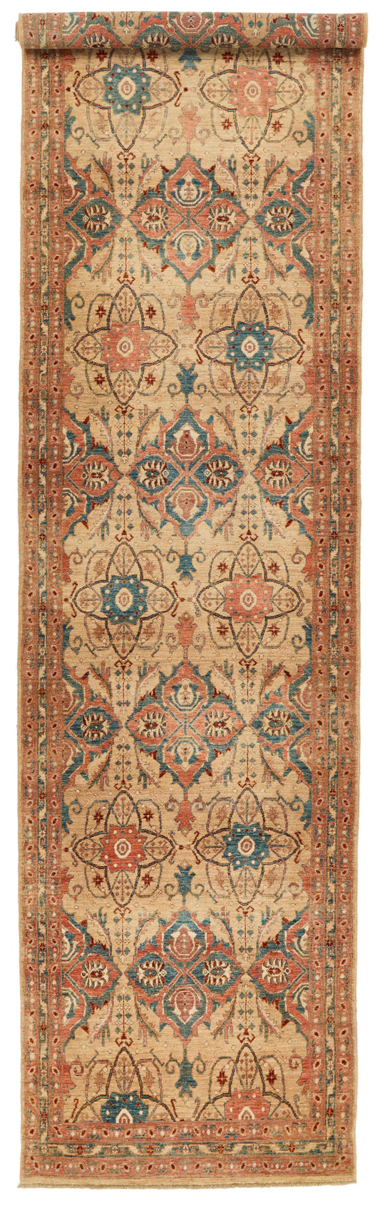 3x14 Rust and Ivory Anatolian Traditional Runner