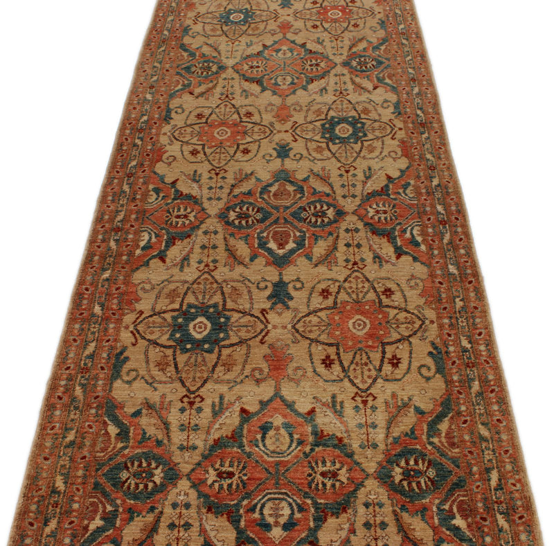 3x14 Rust and Ivory Anatolian Traditional Runner