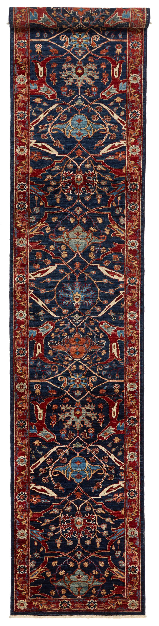 3x16 Navy and Red Anatolian Traditional Runner