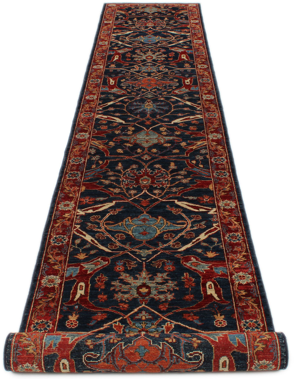 3x16 Navy and Red Anatolian Traditional Runner