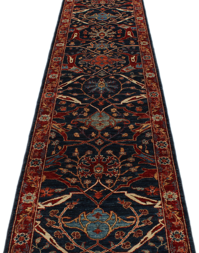 3x16 Navy and Red Anatolian Traditional Runner