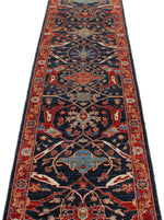 3x16 Navy and Red Anatolian Traditional Runner