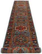 3x16 Light Blue and Navy Anatolian Traditional Runner