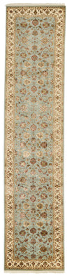 3x12 Light Blue and Ivory Turkish Silk Runner