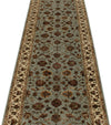 3x12 Light Blue and Ivory Turkish Silk Runner