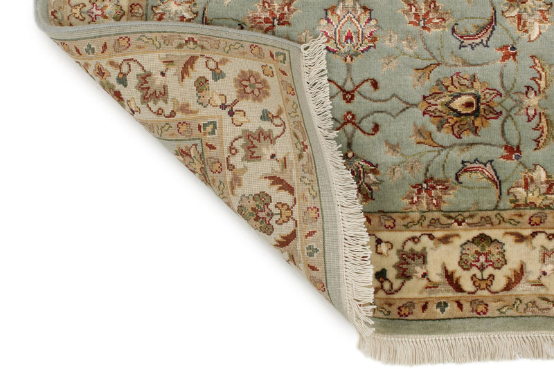 3x12 Light Blue and Ivory Turkish Silk Runner