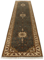 3x12 Light Blue and Ivory Turkish Silk Runner