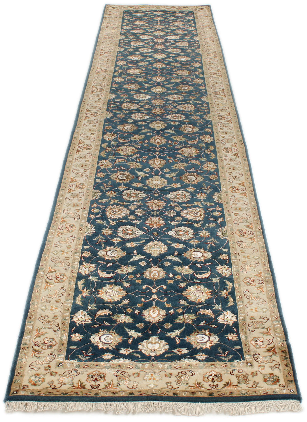 3x12 Navy and Ivory Turkish Silk Runner