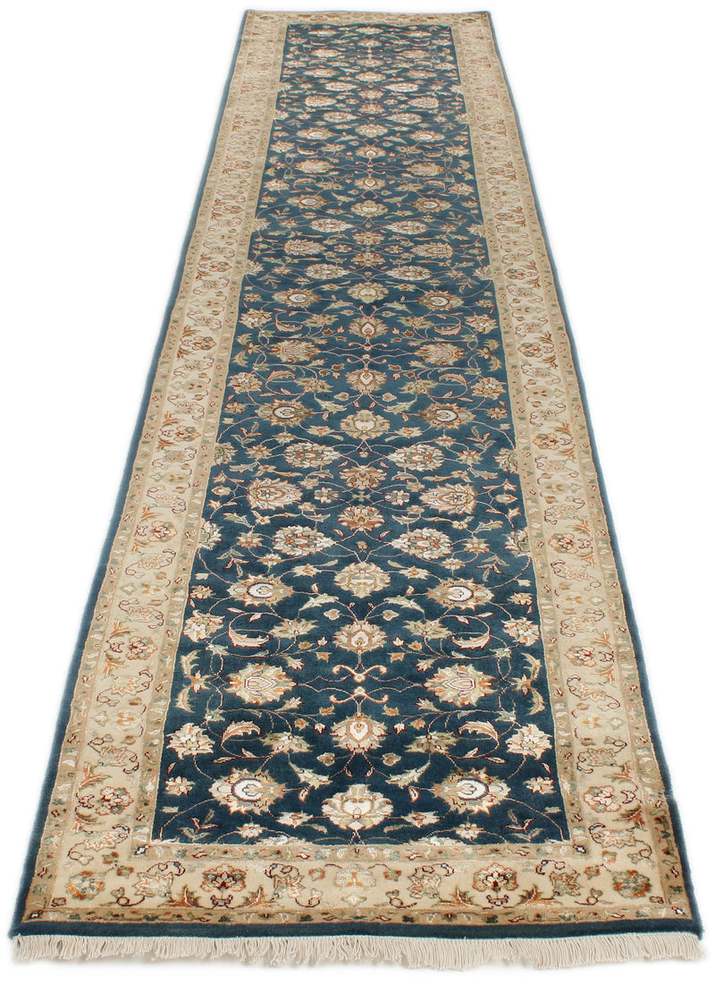 3x12 Navy and Ivory Turkish Silk Runner