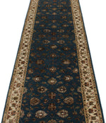 3x12 Navy and Ivory Turkish Silk Runner