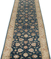 3x12 Navy and Ivory Turkish Silk Runner