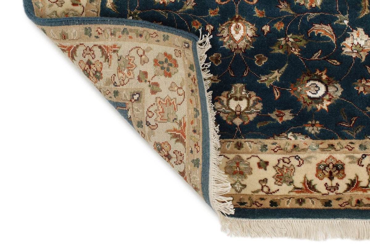 3x12 Navy and Ivory Turkish Silk Runner