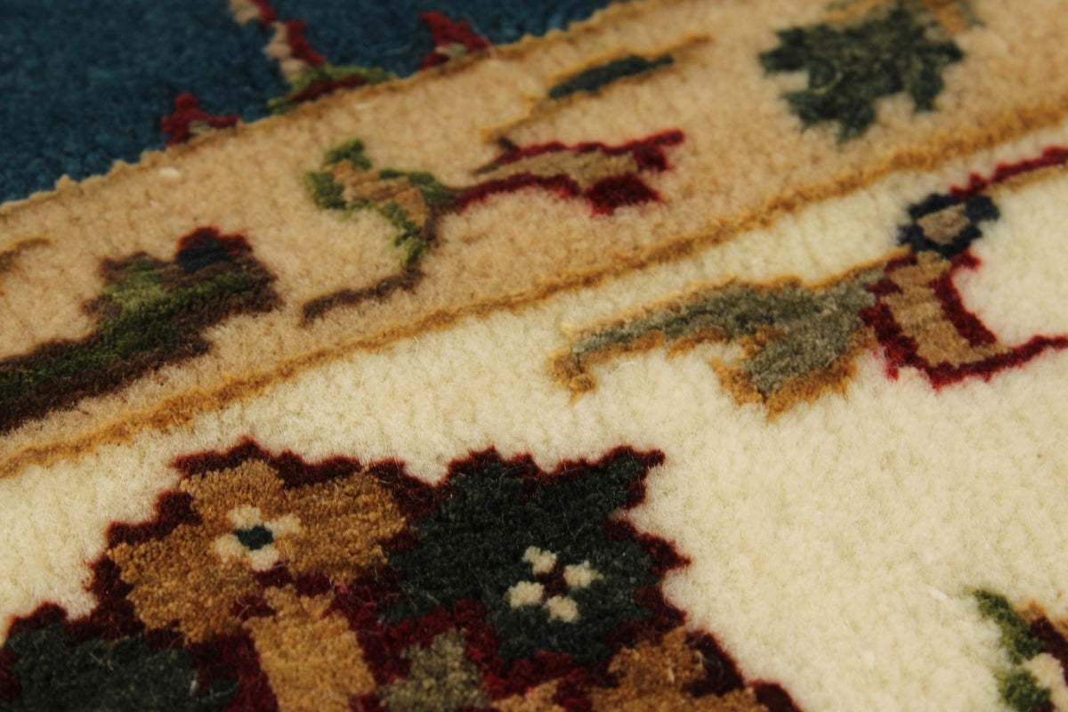3x12 Navy and Ivory Turkish Silk Runner