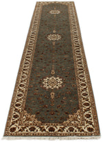 3x12 Gray and Ivory Turkish Silk Runner