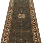 3x12 Gray and Ivory Turkish Silk Runner