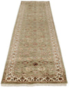 3x10 Light Green and Ivory Turkish Silk Runner