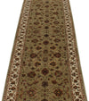 3x10 Light Green and Ivory Turkish Silk Runner
