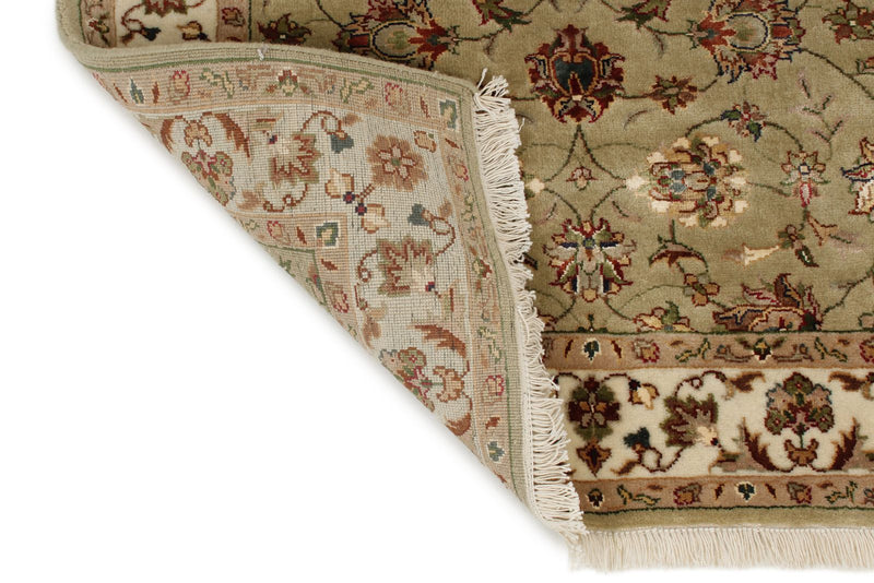 3x10 Light Green and Ivory Turkish Silk Runner