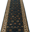 3x10 Navy and Ivory Turkish Silk Runner