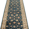 3x10 Navy and Ivory Turkish Silk Runner