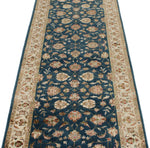 3x10 Navy and Ivory Turkish Silk Runner