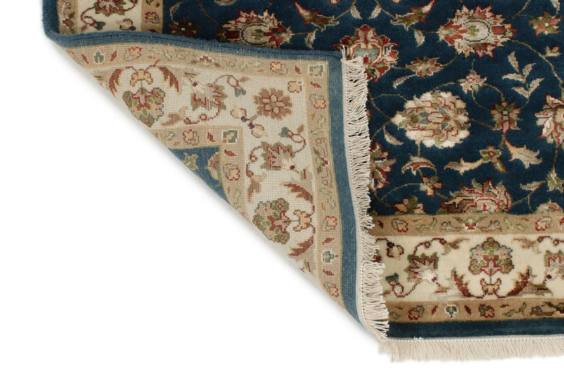 3x10 Navy and Ivory Turkish Silk Runner