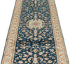 3x10 Navy and Ivory Turkish Silk Runner