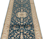 3x10 Navy and Ivory Turkish Silk Runner