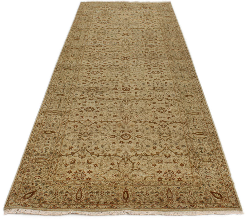 4x12 Ivory and Beige Turkish Oushak Runner